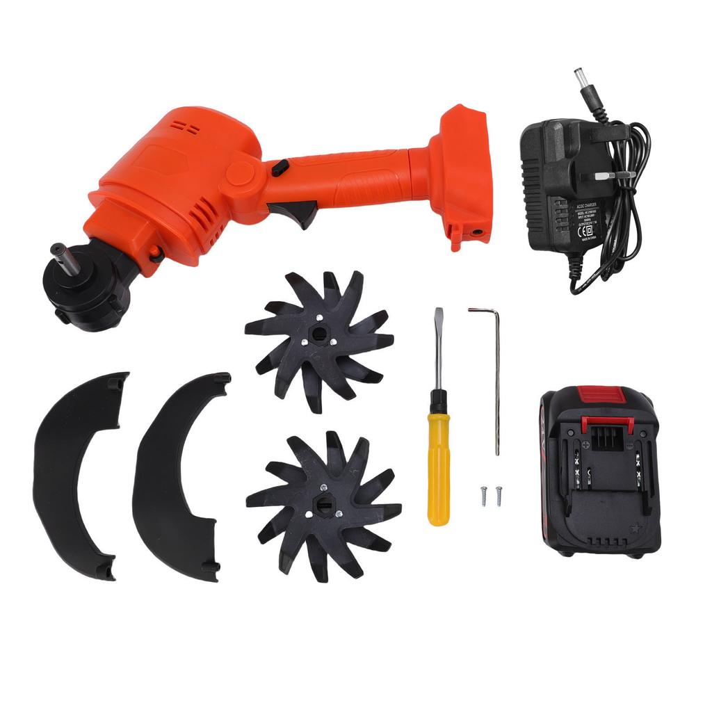Cordless Tiller Cultivator Battery Powered Garden Cultivator Mini Tiller for Weeding Battery Charger