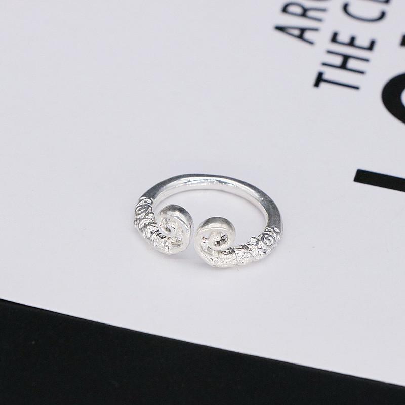 European Fawn Rose Retro Thai Silver Adjustable Ladies Ring Open Adjustable