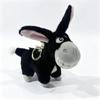 Stubborn Donkey Cartoon Plush Toy & Keychain: Black Donkey with Big Tooth Pendant