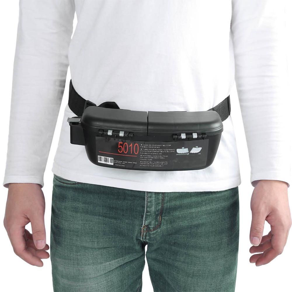 Adjustable Belt Fishing Waist Bag Removable Dividers Fishing Lures Box for Anglers