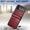Anti -Glare Crocodile Leather Phone Case For Samsung Galaxy Z Flip 4 5g Flip4 Flip3 Flip 3 Non -Slip Business Cover Funda