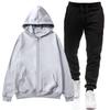 Unisex Fleece Hoodie + Black Joggers Two-Piece Set