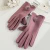 Women's Winter Touchscreen Cycling Gloves – Thick Fabric with Fur Cuff, Windproof, and Warm for Cold Weather Outdoor Activities