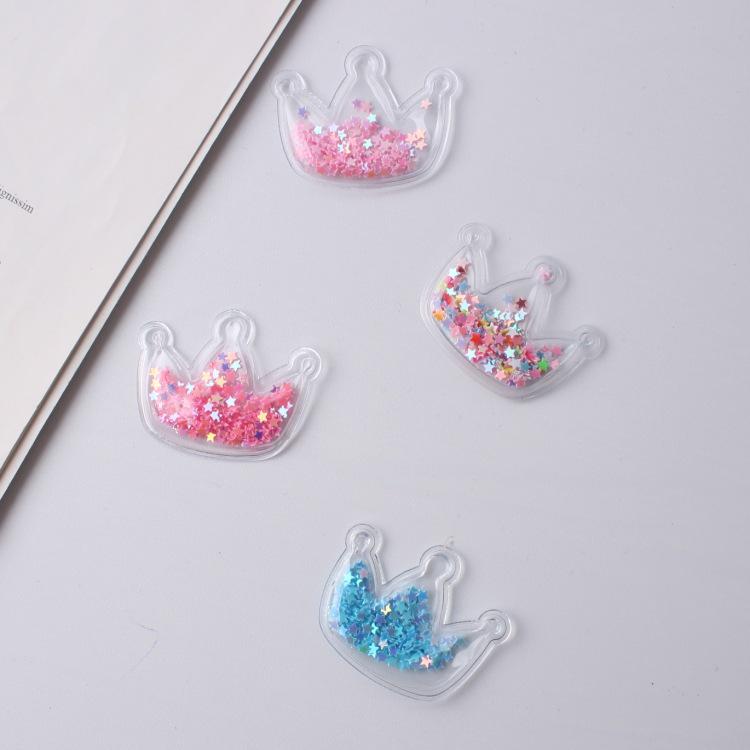 DIY PVC Glitter Crown Hair Clips and Ties for Clothing Accessories