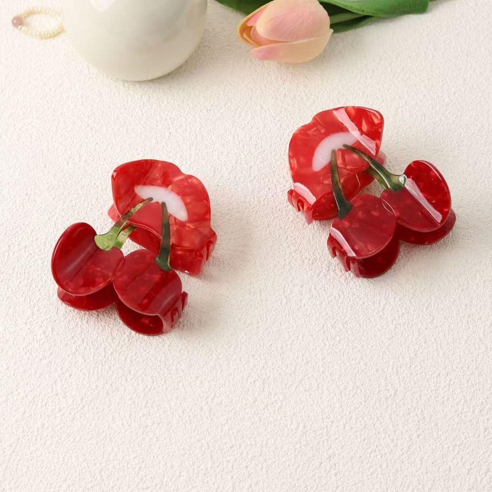 Korean Style Cherry Hair Claw Cute Geometry Shark Clip Lovely Fruit Gripper  Daily