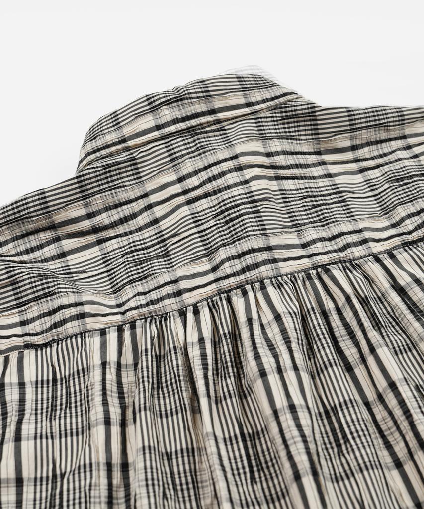 FRIZMWORKS Gathered Check Shirt _ Black