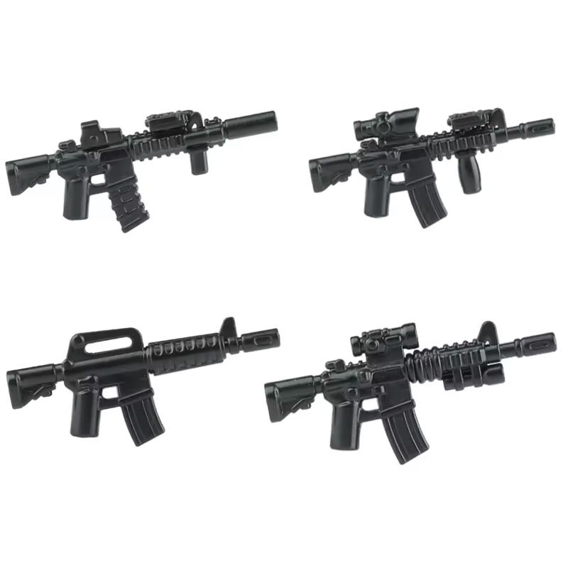 Military Soldiers Figures Weapons Building Blocks Accessories Two-color Guns Assault Sniper Rifles M16 M4 Model Bricks Toy Gift