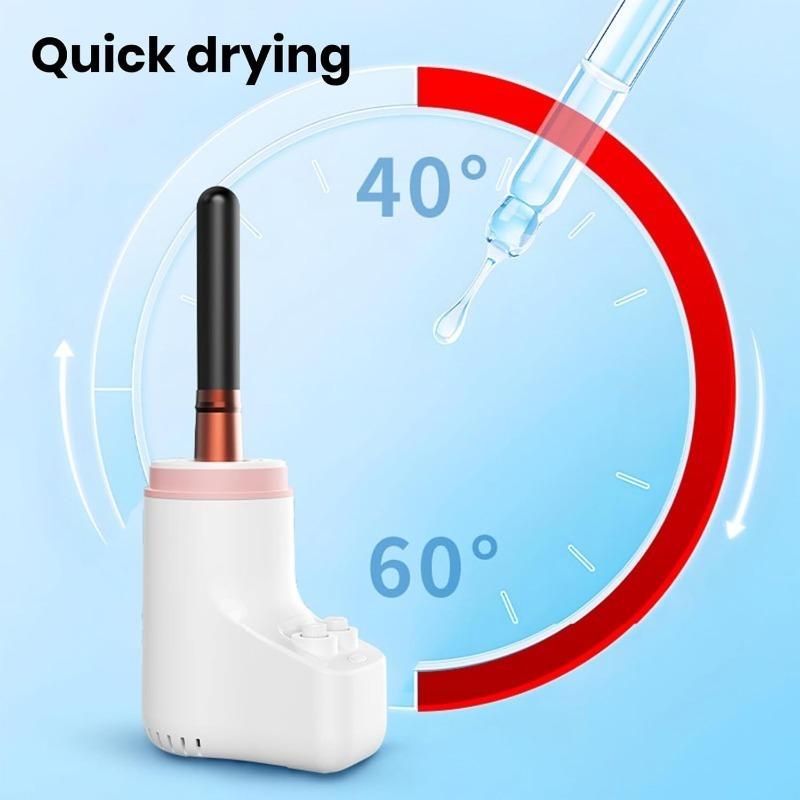 Makeup Brush Dryer Temperature Time Adjustable Knob Type-C Powered Multifunction Automatic Quick Drying Machine White