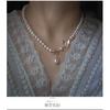 Designer-style necklace featuring natural freshwater pearls and a near-round, mother-of-pearl butterfly pendant 14k Gold-plated Sweet necklace with a