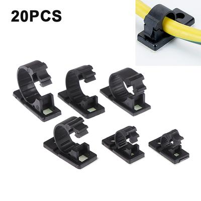 New 20Pcs Self-Adhesive Cable Organizer Clips Management Wire Holder USB Winder Desktop Line Clamp Adjustable LY-4/6/8/10/11/12