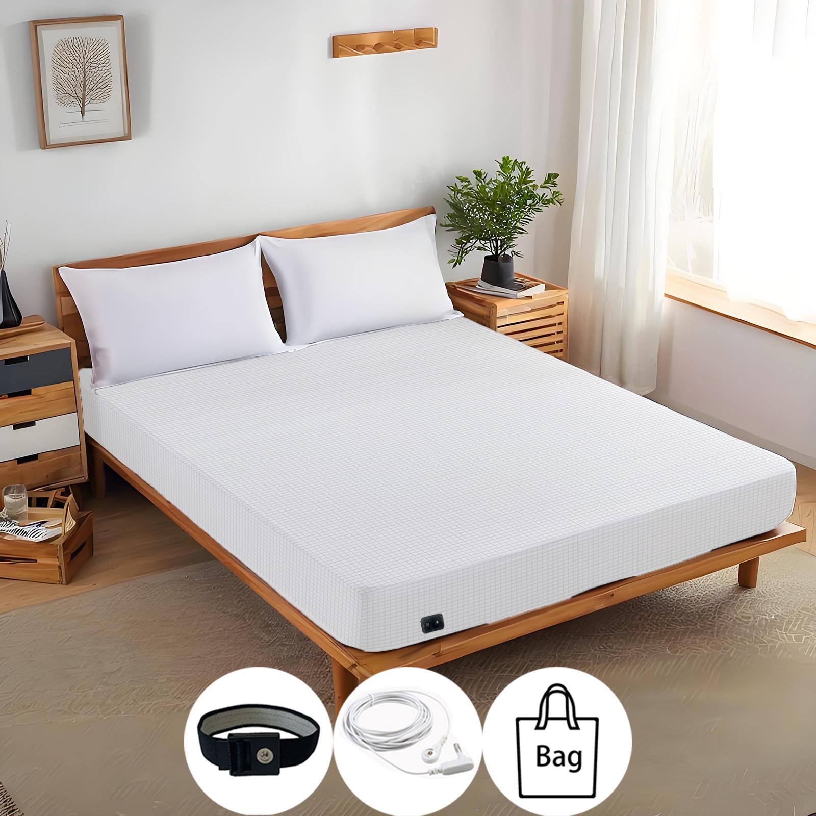 10% Zilvervezel Geleidend Geaard Bedlaken Anti ESD Drukverlichting Verbeterde Slaapgezondheid 137x190cm