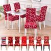 Chair Cover Dining Room Christmas  Decor Santa Claus Snowflake Print Xmas Chair Covers Stretch Removable Chair Seat Cover