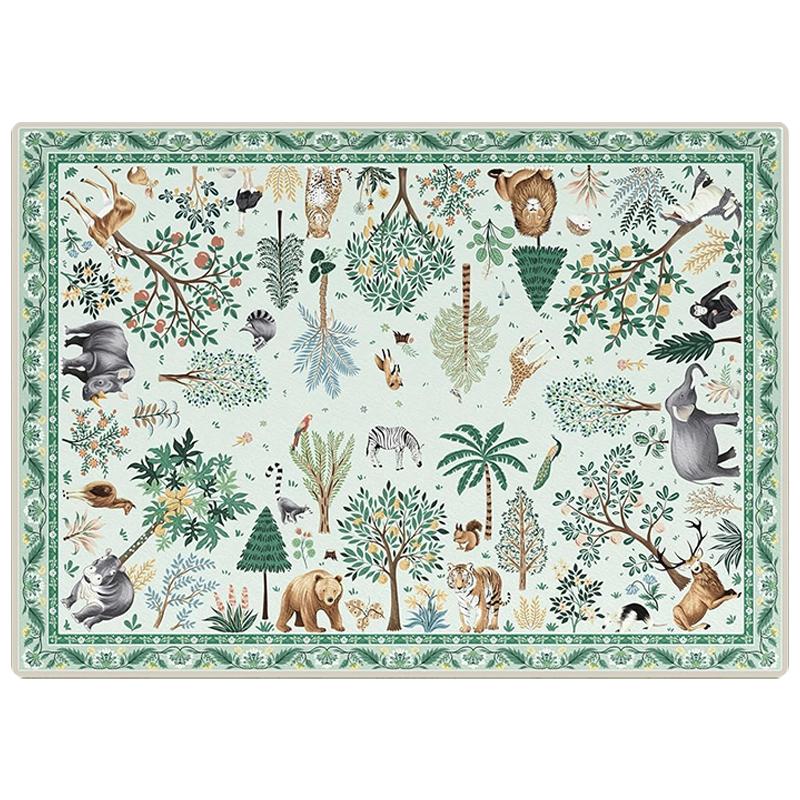 Living Room Carpet Forest Animal Carpets Large Machine Washable Non-slip Floor Mat Home Decoration Rug for Bedroom Bedside Rugs