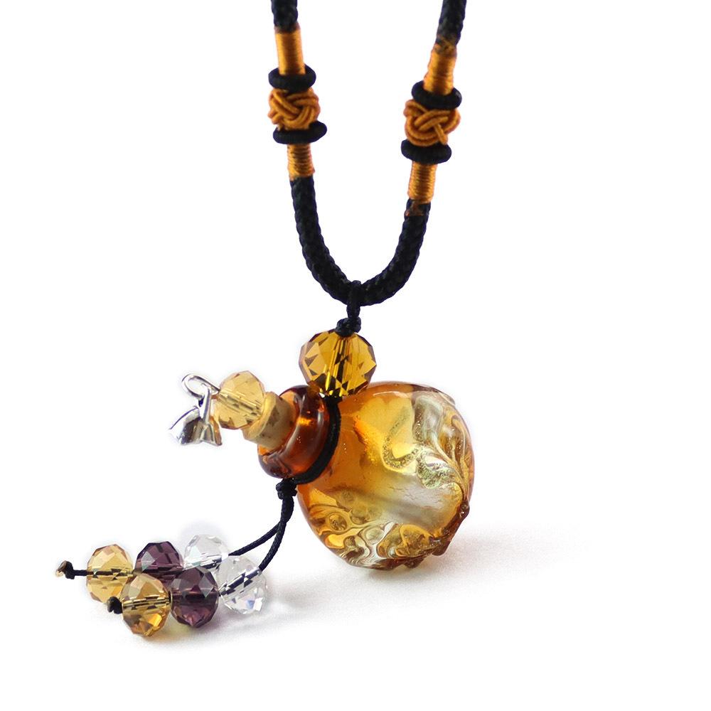 1PC Murano Glass Perfume Baroque Necklaces Essential Oil Vials Aroma Perfume Bottle Necklace