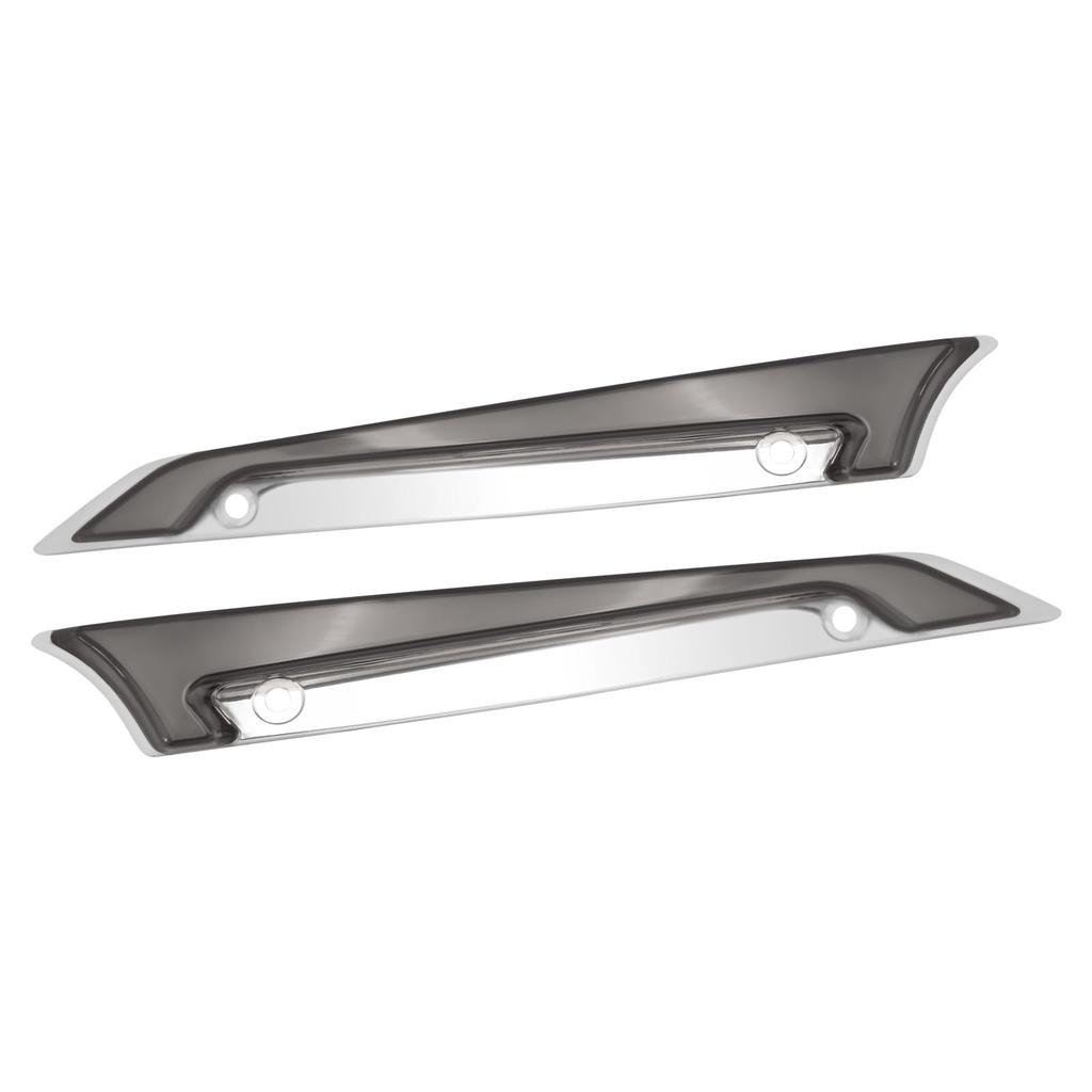 HDBUBALUS Motorcycle Windshield Trim Light LED Lighting Indicator Headlight Fairing Lights Amber Turn Signal White Daytime Running Lamp for Harley