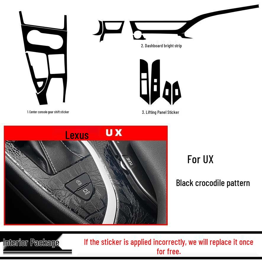 Starry Sky Carbon Fiber Console Sticker for 19-20 Lexus UX Interior Gear Shift Modification