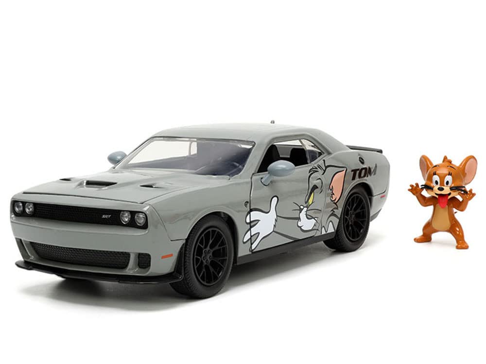 Jada TOYS Tom and Jerry Tom Figure Dodge Challenger Hellcat Hollywood Ride TOM JERRY 33722 1/24 & & [Item]