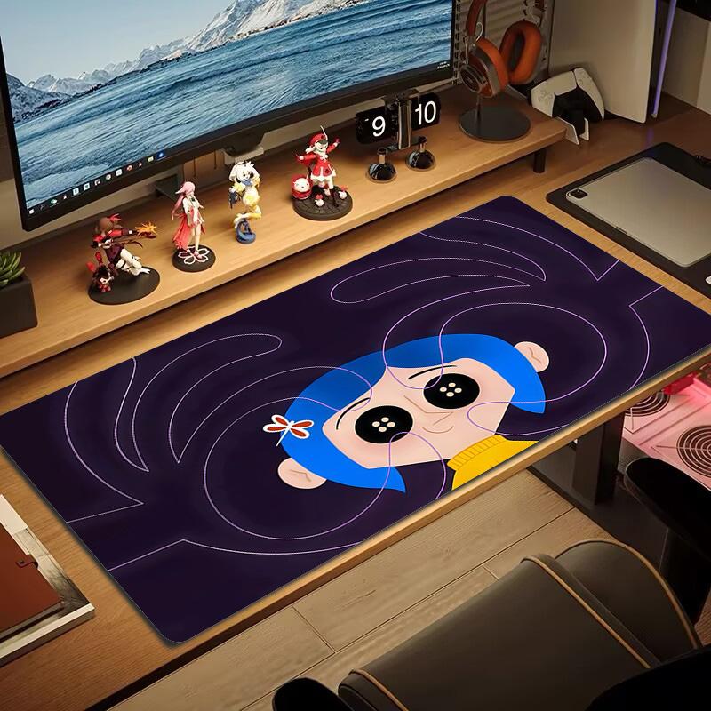 Coraline Print Cushion Non-slip Laptop Tablet Big Mousepad XXL Mat Mini PC Playmat With Lock edge