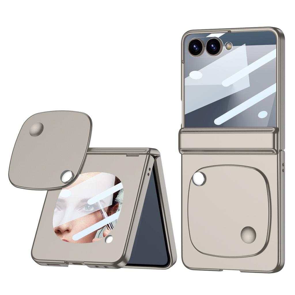 GKK For Samsung Galaxy Z Flip7 5G Case with Mirror Magnetic Folding Hinge PC Tempered Glass Phone Cove