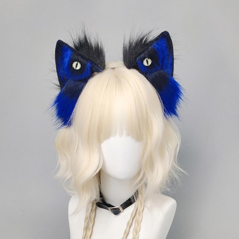 Wolf Ear Hairband Soft Plush Hair Styling Accessory For Kids Adult Halloween Parties Animal Theme Cosplay Hairhoop