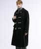 Trillion Unisex Balmacaan Duffle Long Coat (Black)