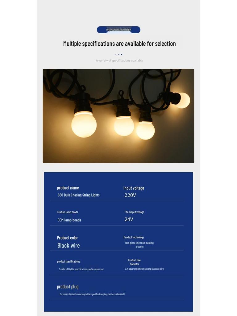 Waterproof G50 LED String Lights: Camping, Awning, Wedding, Christmas Decorations