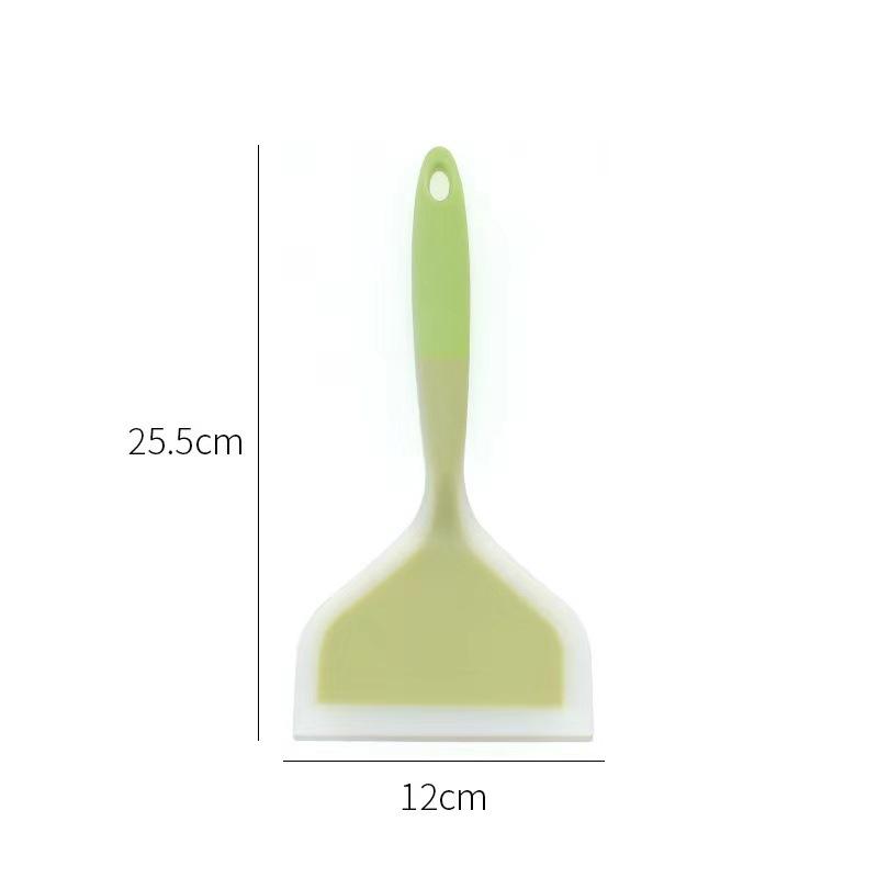 Semi-Transparent Tamagoyaki Silicone Spatula - Two-Tone Wide Mouth Frying Utensil