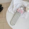 Women's Spring and Summer Thin Plaid Lace Creative Fashion Cloth Label Sweat Absorbent Boneless Tube Pile Socks