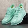 Scarpe Nuove da Uomo Scarpe Casual in Pelle Verniciata Colore di Tendenza High Top Piatte Scarpe da Skateboard Giovanili Street con Lacci Sneaker
