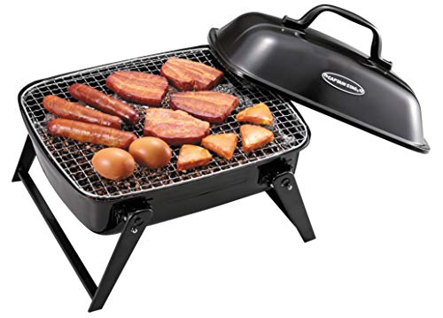 Captain Stag BBQ Stove, Grill, Oven, Fire Pit, BBQ Smoke Oven Grill, Mini, with Lid, Black, UG-61