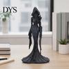 Dark Aesthetic Home Decor Gothic Faceless Witch Reaper Resin Statue, Vintage Black Robed Grim Figurine, Matte Scythe Figurine Desktop Ornament