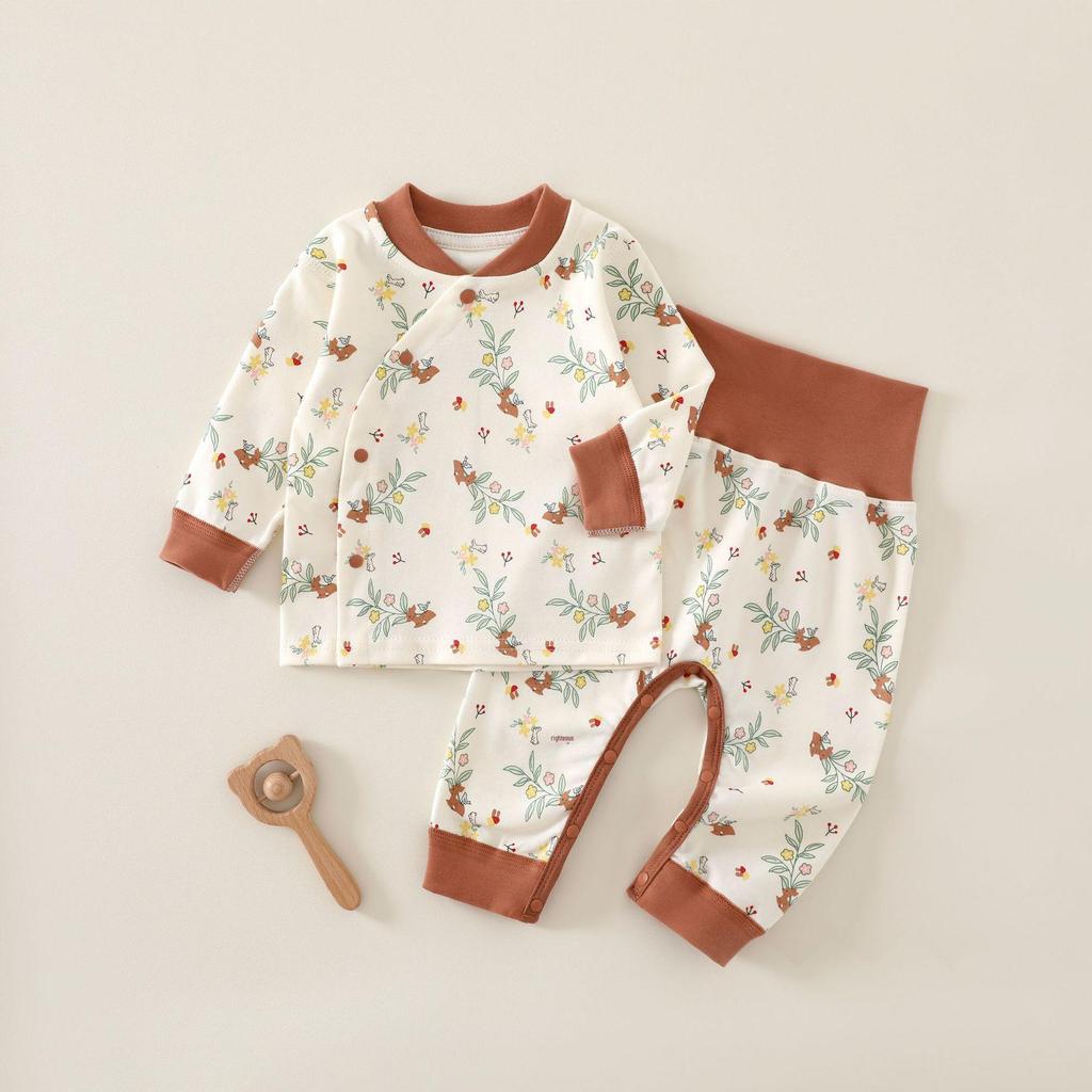 Neugeborenen Reiner Baumwolle Herbst & Frühling Hochtailliert Bauchschutz Outfit