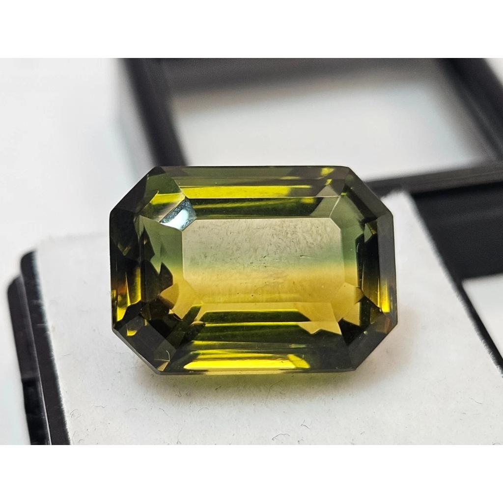 Certified Natural Bi-Color Tourmaline Emerald Cut 14-15 Ct Beautiful Gemstone