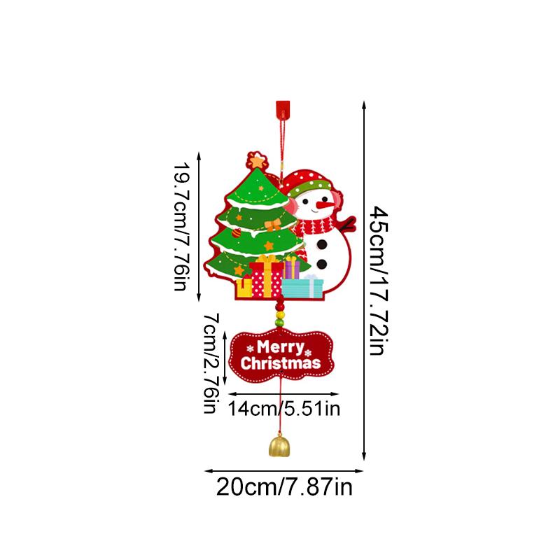 1Pc Bell Festive Decor Paper Pendant Handmade Cartoon Pendant DIY Door Hanging Christmas Wind Chime Christmas