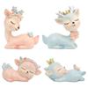 Resin Miniature Fawn Baby Deer Figurines Birthday Wedding Ornaments Christmas Decorations Furnishing