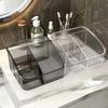 5 Grid Clear Trapezoidal Desktop Storage Box Waterproof Plastic Organizer for Dressing Table Nail Polish Holder Storage