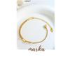 Christmas Geometric Double-Layer Chain Bracelet: Women's 18K Gold-Plated Titanium Steel Rectangular Openwork Design (E179)