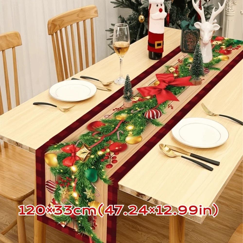 Camino de Mesa Año Nuevo Navidad Fiesta de Navidad Regalo Bandera de Mesa de Navidad Cubierta de Bandera Decoraciones de Feliz Navidad