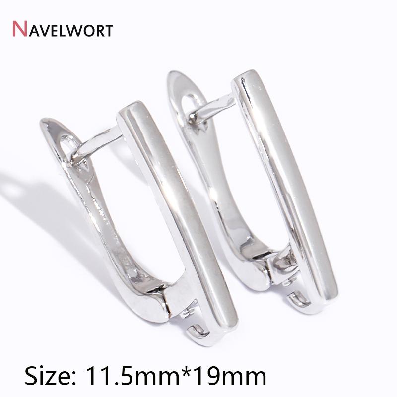 18K Gold Plated Brass Metal Earwires Basic Fasteners,Earring Fixtures,Inlaid Zircon Earring Hooks,Earring Making Supplies