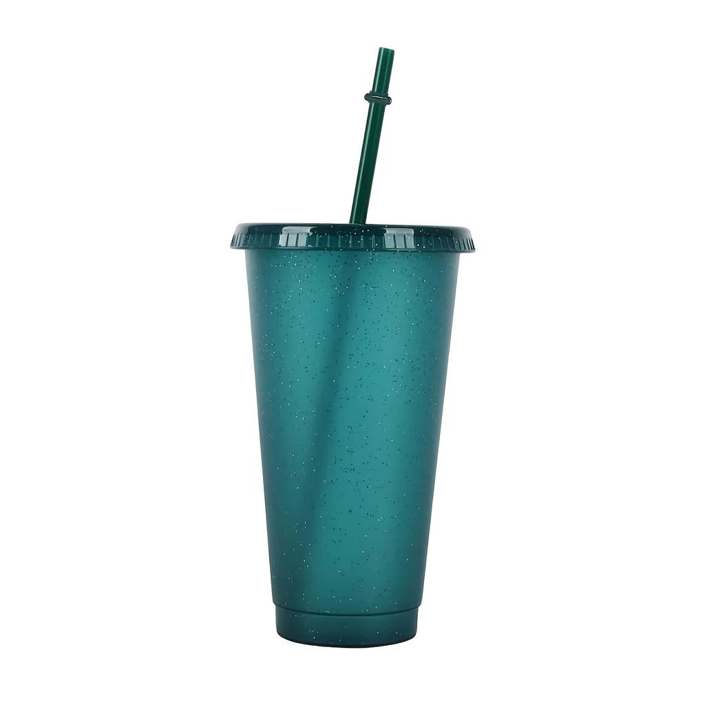 1/5Pcs Reusable Plastic Cup, 710ml Drinkware Tumblers, Coloured Acrylic Cups Tumblers with Lids and Straws, Plastic Bulk Cup