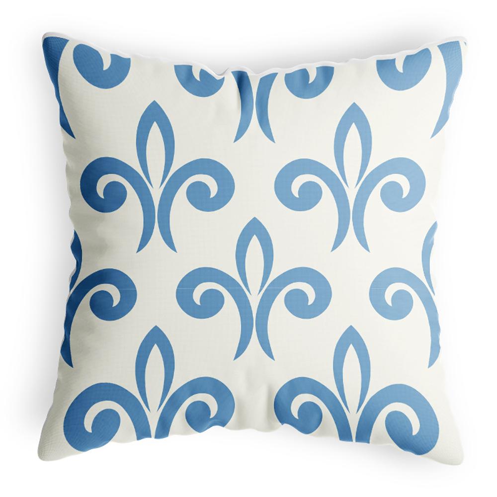 Blue and White Porcelain Style Pillow Cover Retro Home Bedside Wooden Sofa Pillow Cover Cotton Linen Polyester Living Room Chair Cover