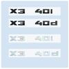 ABS Chrome Black 2.6cm M X3M40i X3M40d M40i M40d X3 Numbers ABS Emblem for BMW X3 SeriesF25 G08 G45 Car Trunk Badge Logo Sticker
