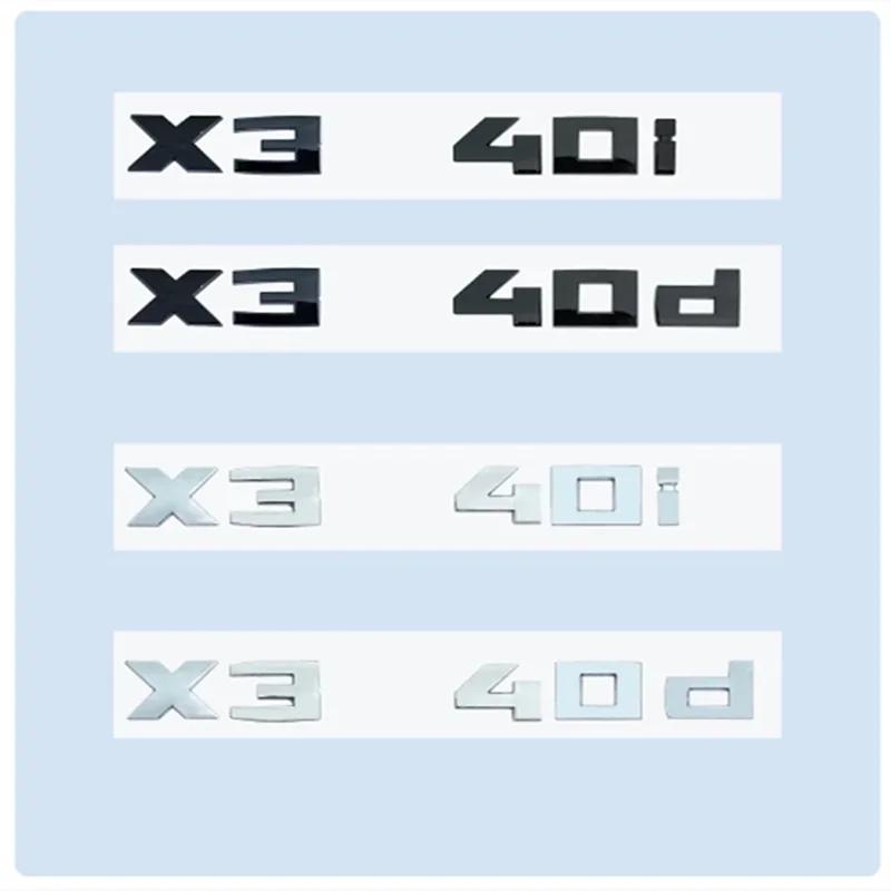 ABS Chrome Black 2.6cm M X3M40i X3M40d M40i M40d X3 Numbers ABS Emblem for BMW X3 SeriesF25 G08 G45 Car Trunk Badge Logo Sticker