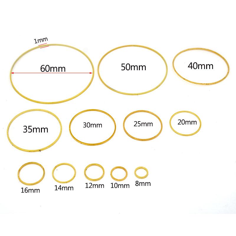 100-30 Adet 8-60mm Pirinç Kapalı Halka Büyük Çember Küpe Telleri İçin Halkalar Yapımı Kendin Yap Aksesuarları Kolye Bağlantı Halka Takı El Sanatları
