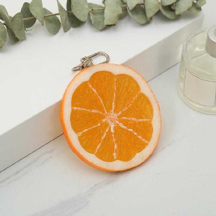 Lemon Shaped Key Charm Fruit Shape Keyring Simulation Fruit Keychain Accessory