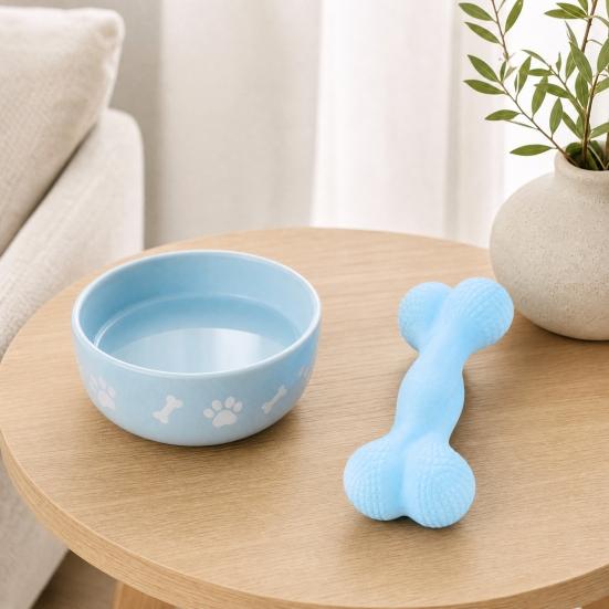 Dog Chew Toy, Soft TPR Teething Bone for Small Dogs, Stain Resistant Deep Teeth Cleaning Stick for Puppy