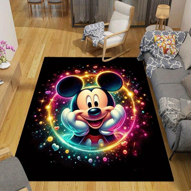1pc Mickey Pattern Area Rug Soft Flannel Floor Mat for Living Room,Office,Bedroom and Carpet,Sofa Coffee Table Floor Mat