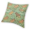 Capybaras Meadow Green Yellow Square Pillowcase Polyester Linen Velvet Creative Zip Decorative Pillow Case Home Cushion Case