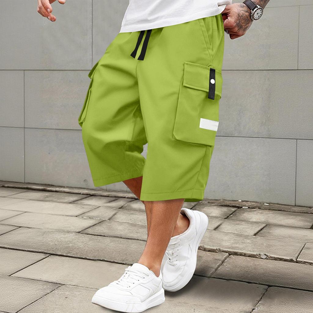 Men's Casual And Fashionable Lace-up Lightweight And Breathable Sports Shorts. Men's Loose And Large-sized Multi-pocket Workwear Shorts.