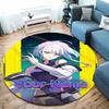 Cybernetic Future Heroine Custom Name Round Area Rug Carpet Rug For Living Room Bedroom Sofa Playroom Decor Nonslip Floor Mat